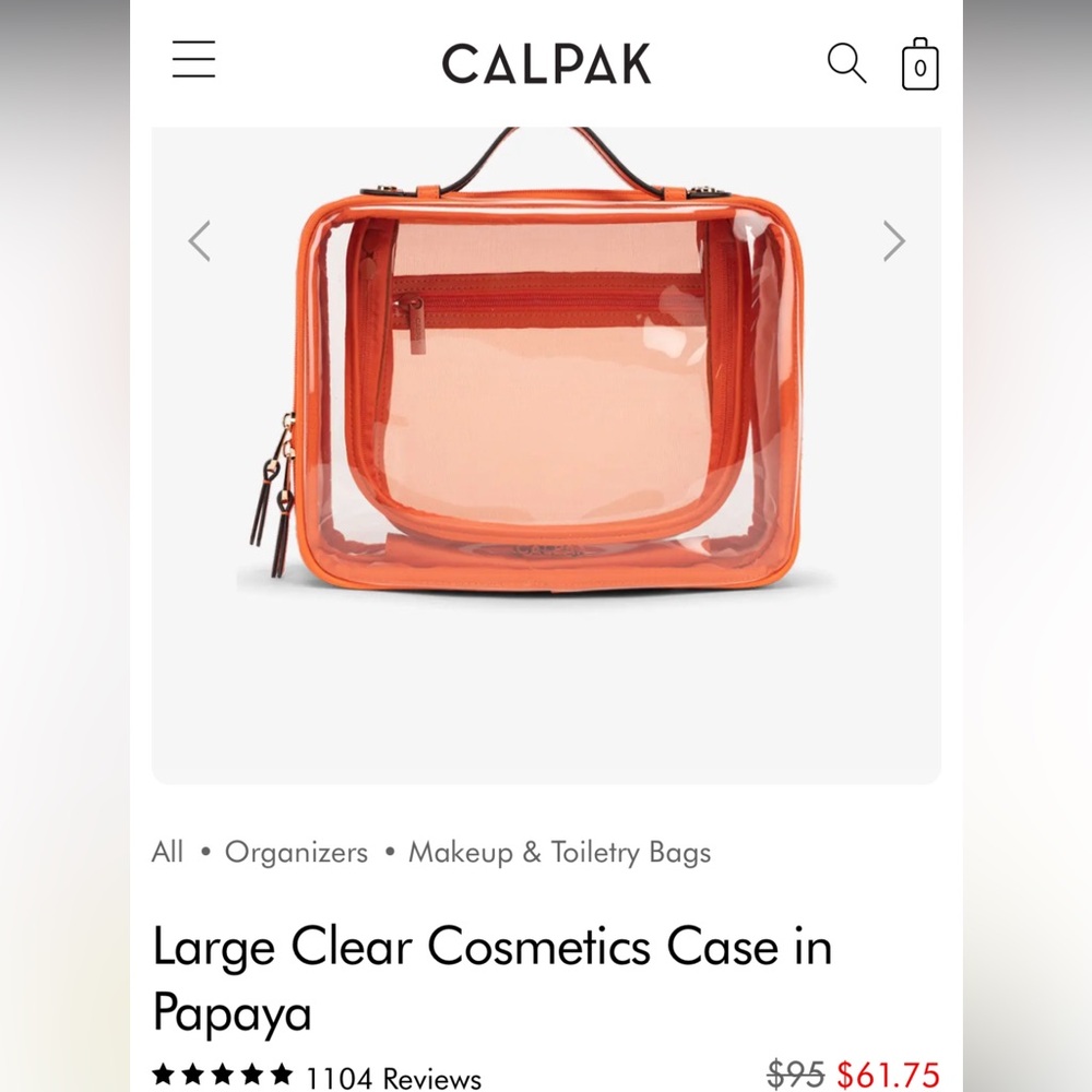 CALPAK large makeup bag papaya color